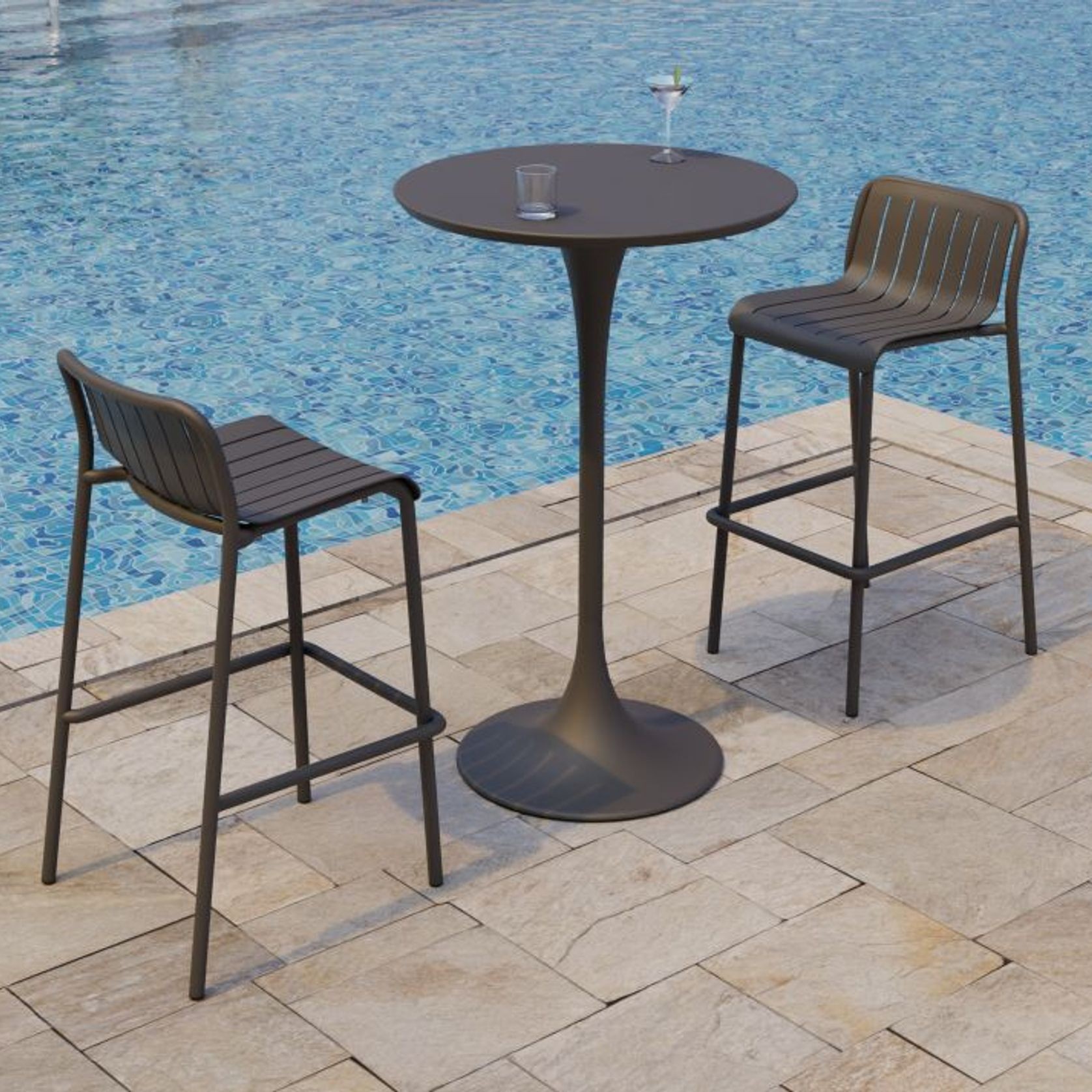 Roku Outdoor Bar Stool in Matt Charcoal gallery detail image