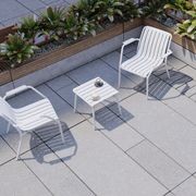 Roku Outdoor Low Stool Footrest in Matt White gallery detail image