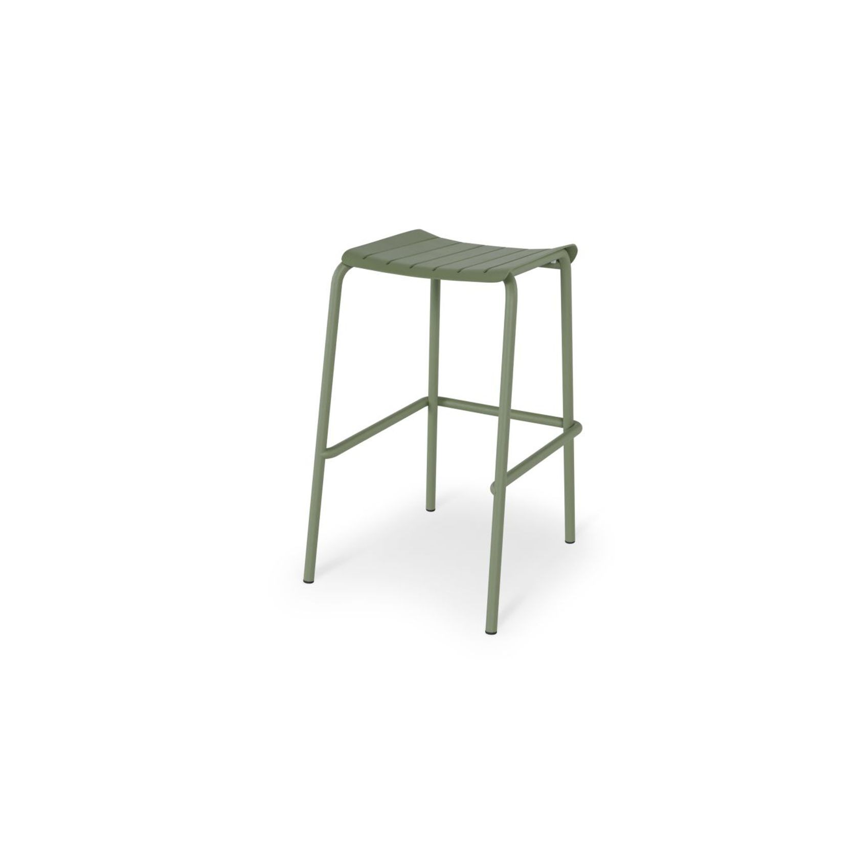 Roku Outdoor Backless Bar Stool in Matt Eucalyptus Green gallery detail image