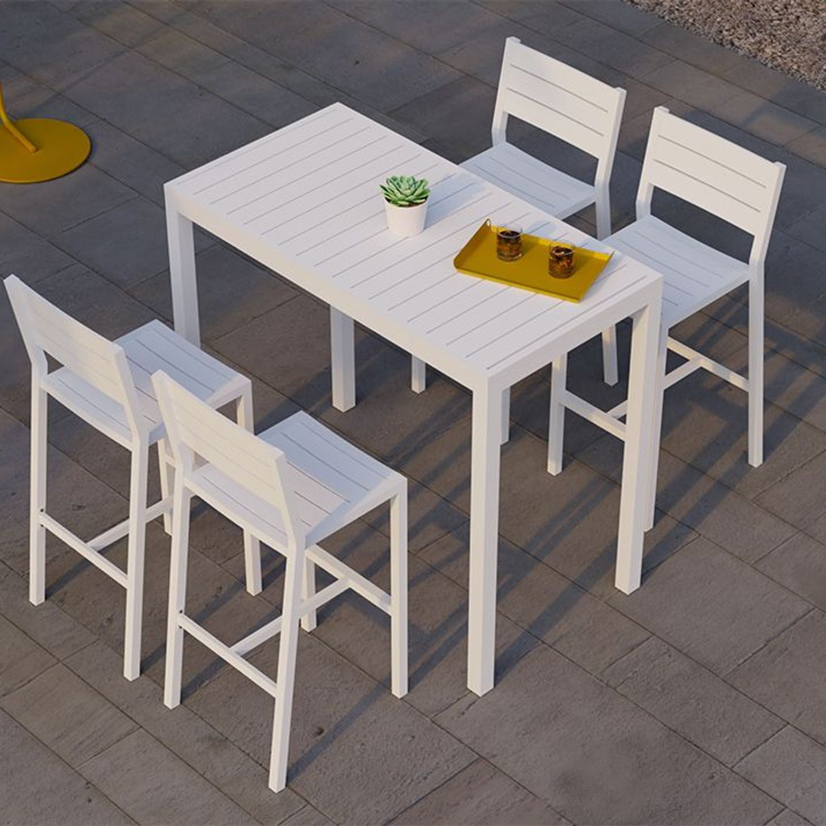 Halki Stool With Backrest - White gallery detail image