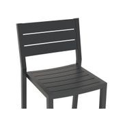 Halki Stool With Backrest - Charcoal gallery detail image