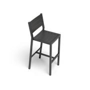 Halki Stool With Backrest - Charcoal gallery detail image