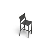 Halki Stool With Backrest - Charcoal gallery detail image