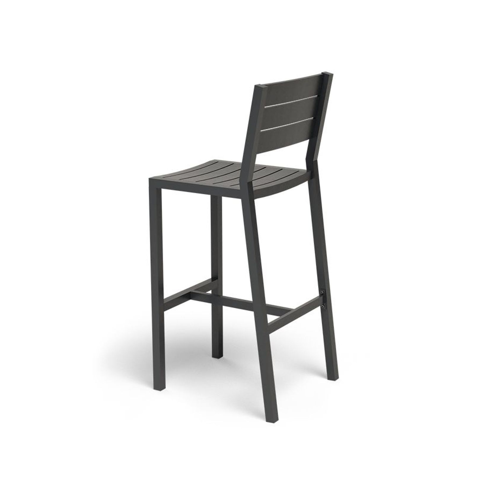 Halki Stool With Backrest - Charcoal gallery detail image