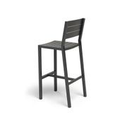 Halki Stool With Backrest - Charcoal gallery detail image