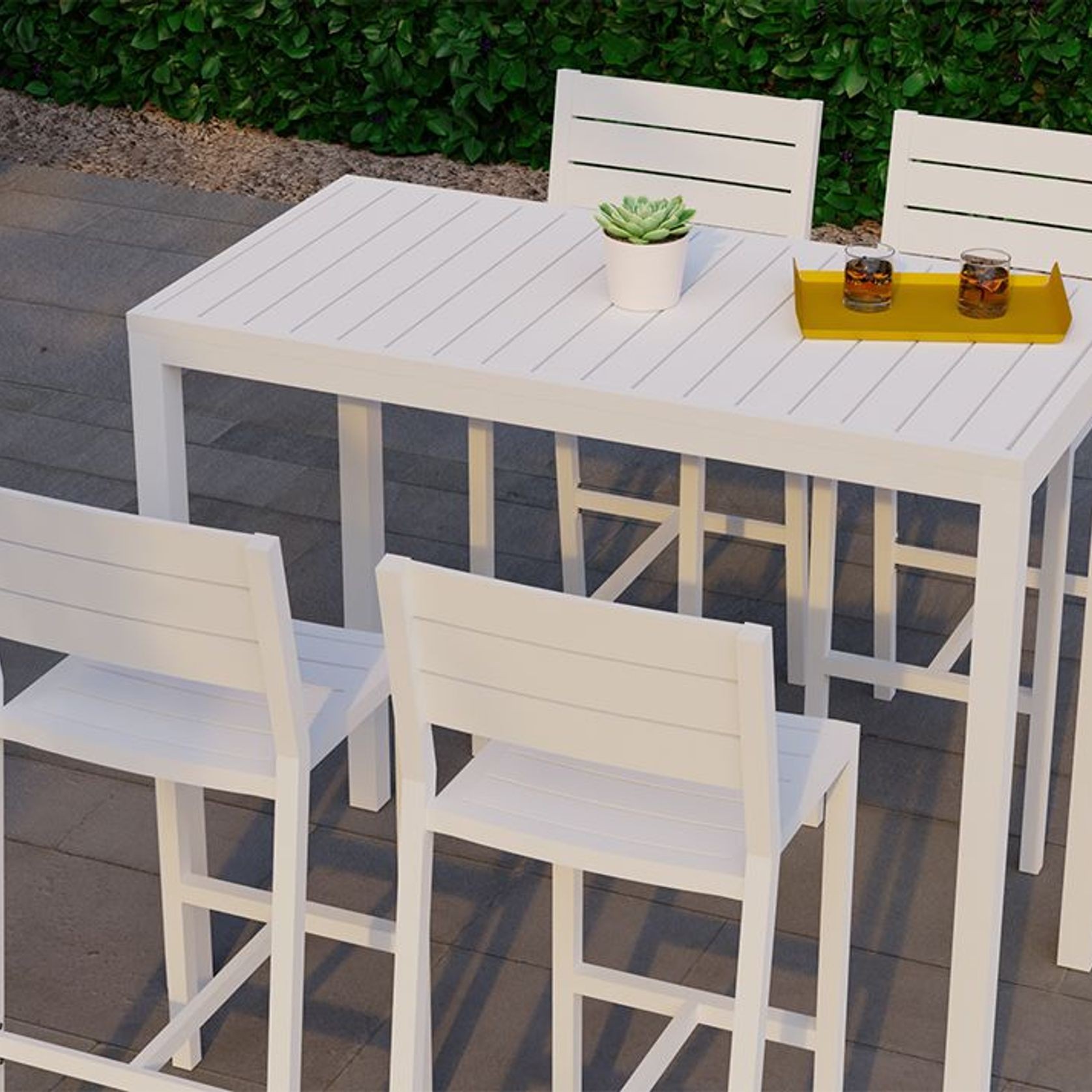 Halki Stool With Backrest - White gallery detail image