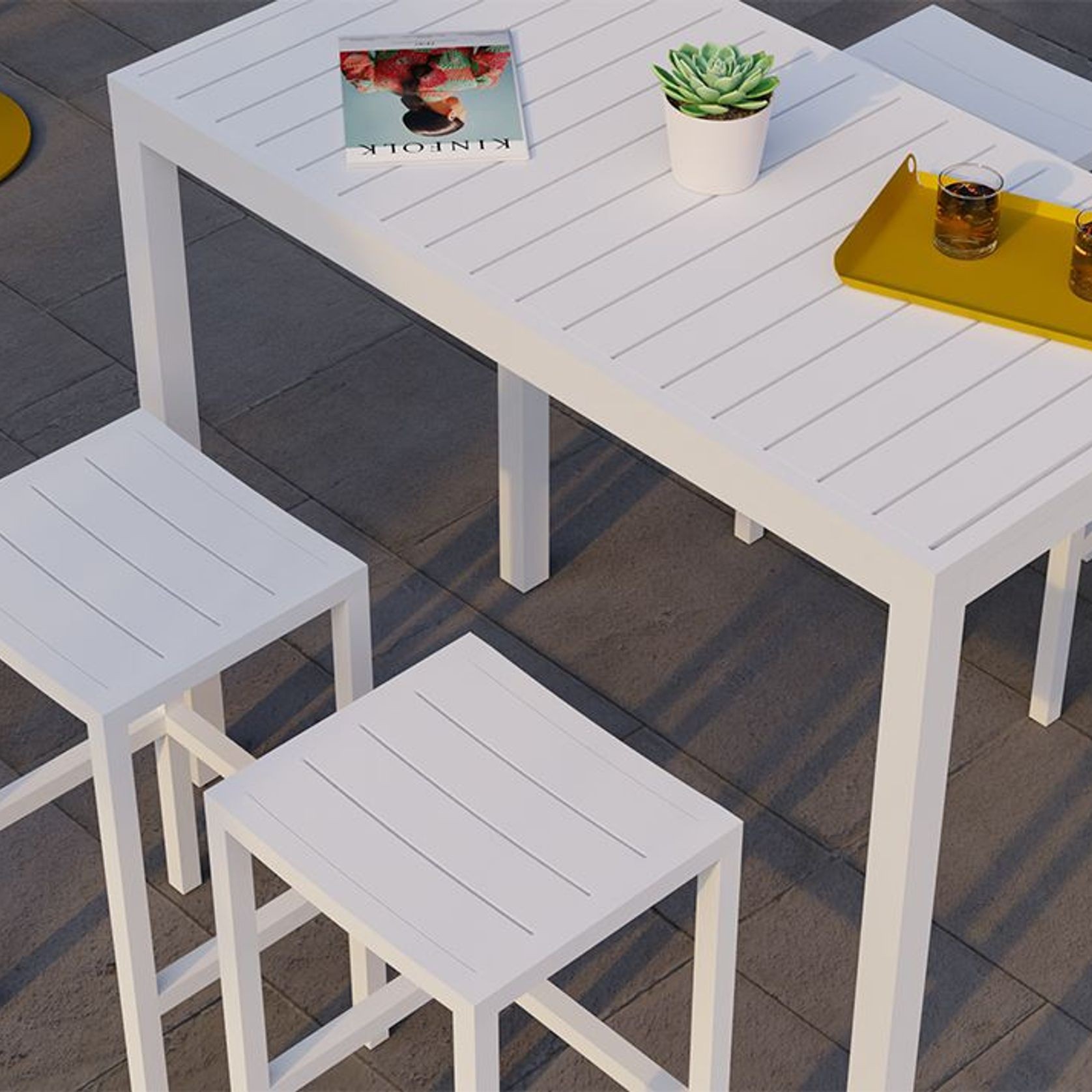 Halki Stool - Outdoor - White gallery detail image