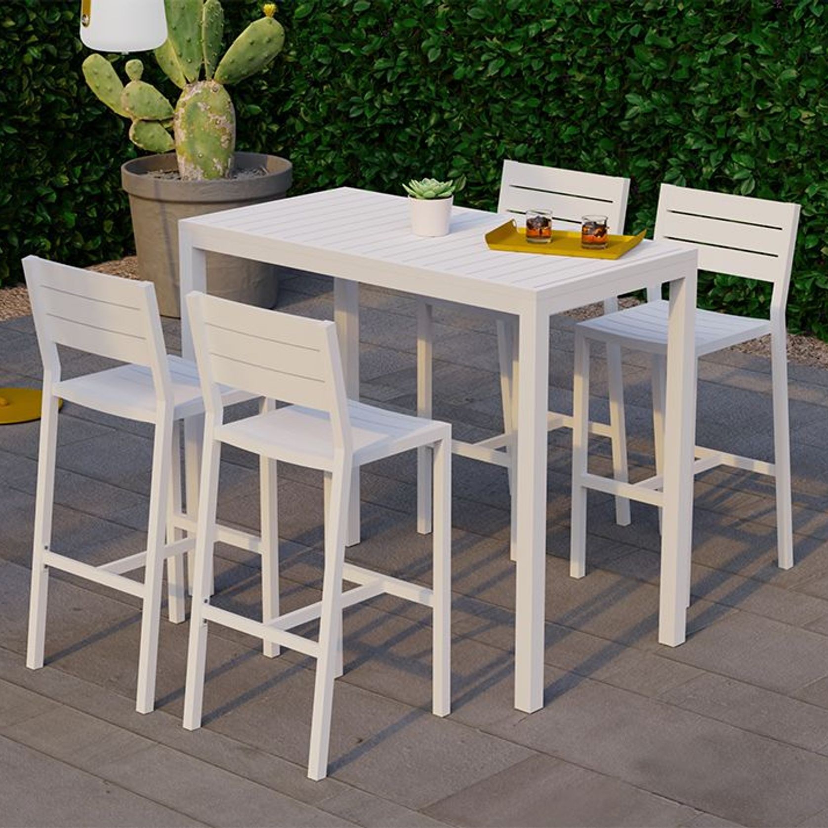 Halki Stool With Backrest - White gallery detail image