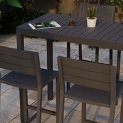 Halki Stool With Backrest - Charcoal gallery detail image