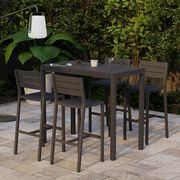 Halki Stool With Backrest - Charcoal gallery detail image