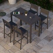 Halki Stool With Backrest - Charcoal gallery detail image