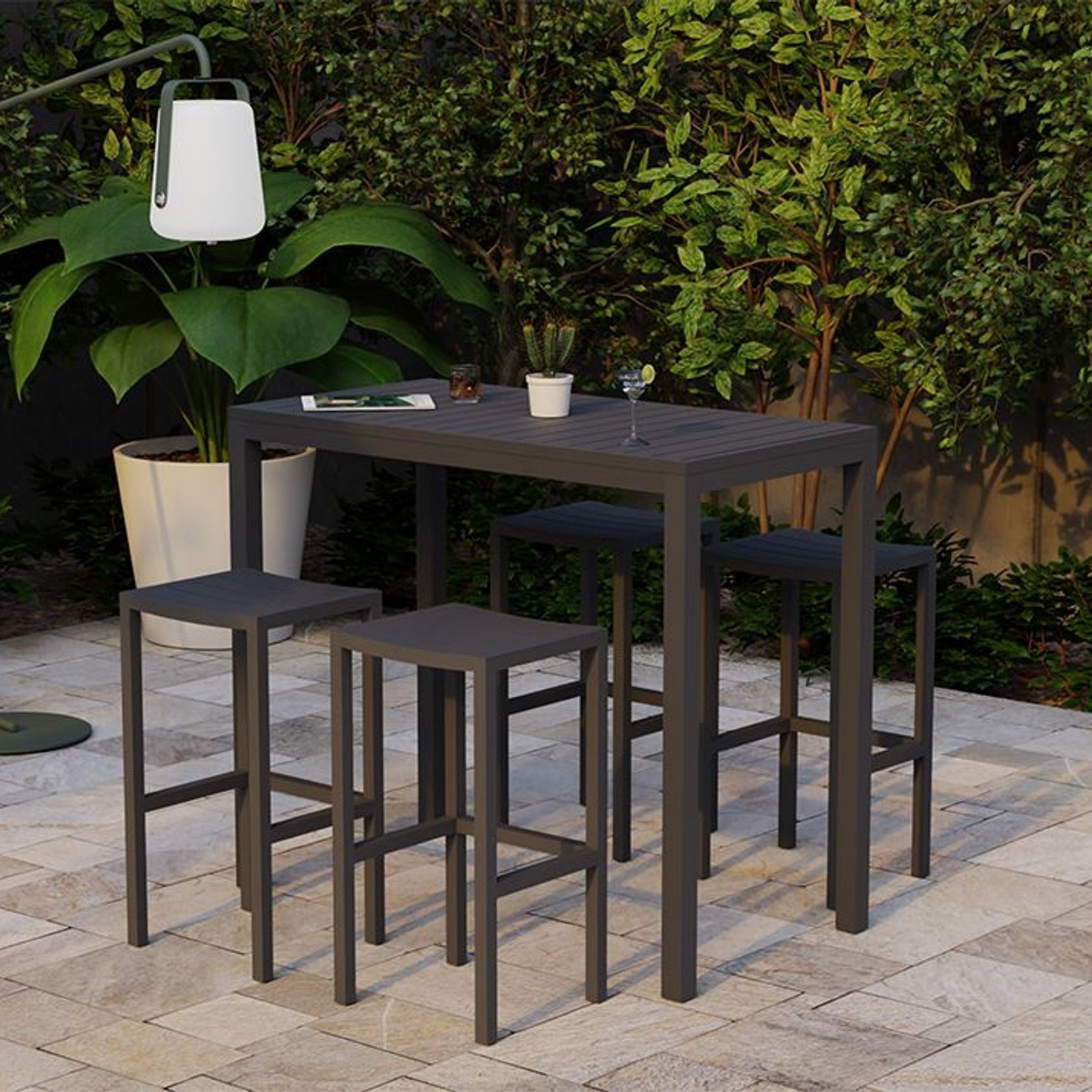 Halki Stool - Outdoor - Charcoal gallery detail image