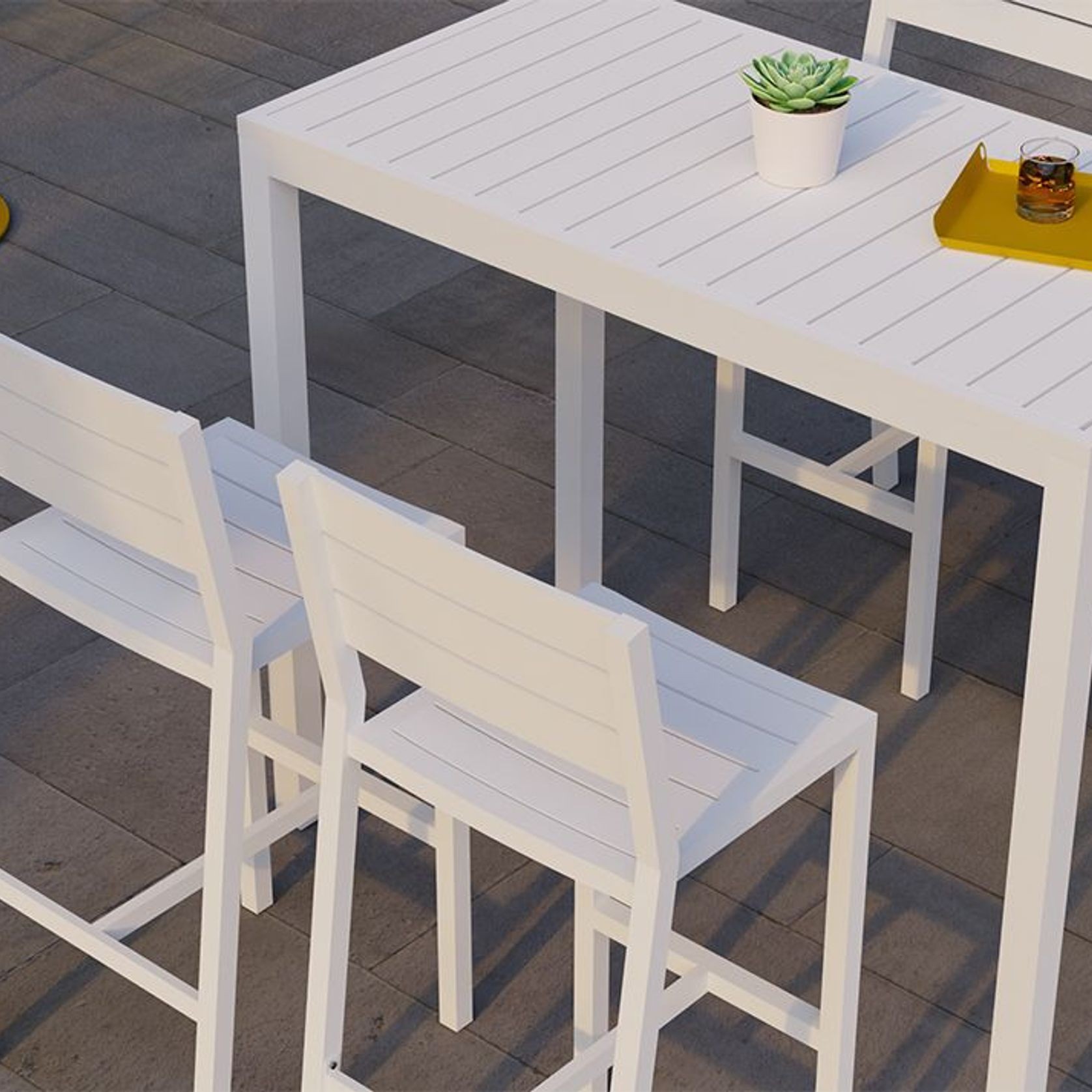 Halki Stool With Backrest - White gallery detail image