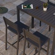 Halki Stool With Backrest - Charcoal gallery detail image