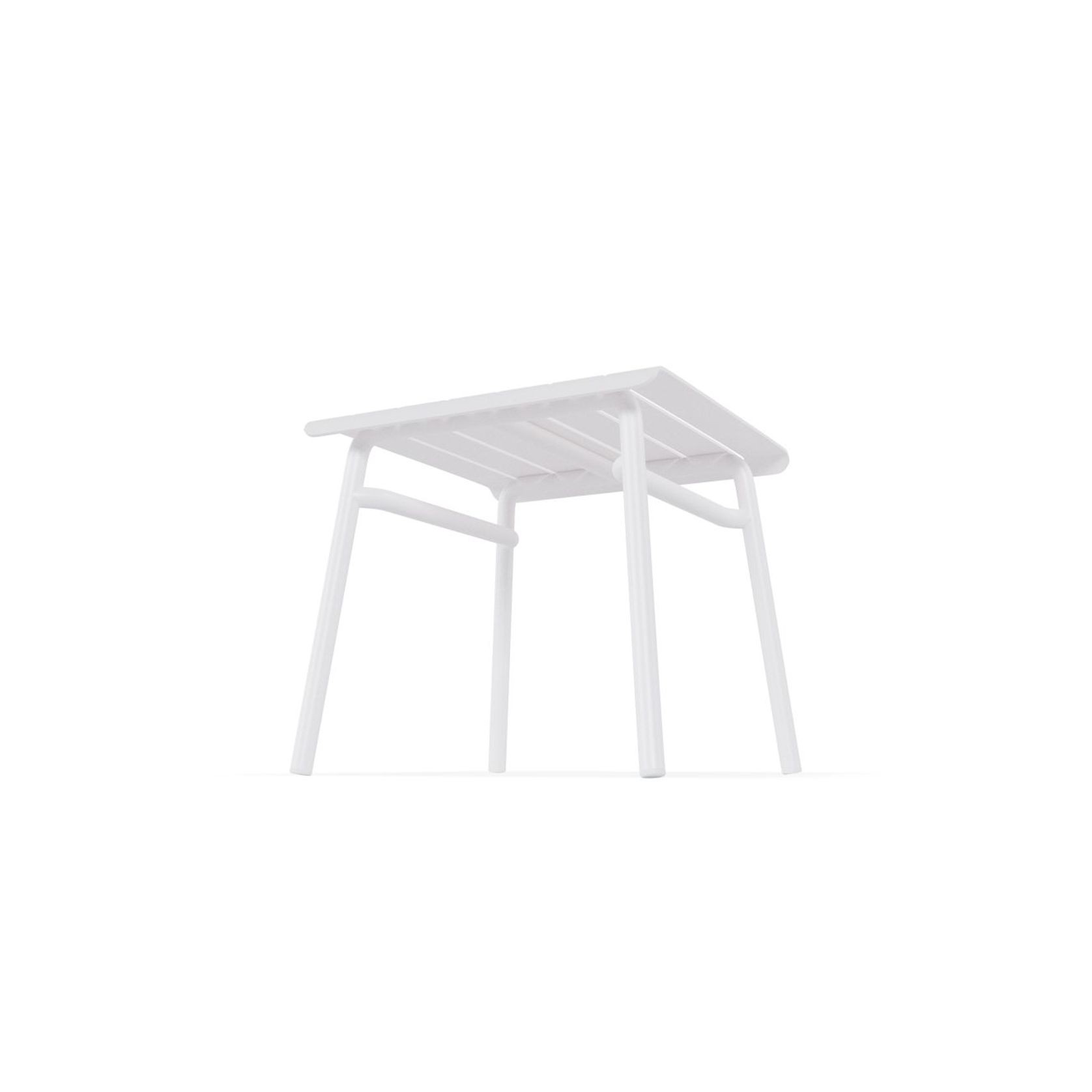Roku Outdoor Low Stool Footrest in Matt White gallery detail image