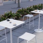 Roku Outdoor Backless Bar Stool in Matt White gallery detail image