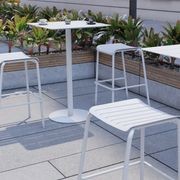 Roku Outdoor Backless Bar Stool in Matt White gallery detail image