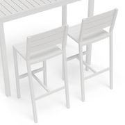 Halki Stool With Backrest - White gallery detail image