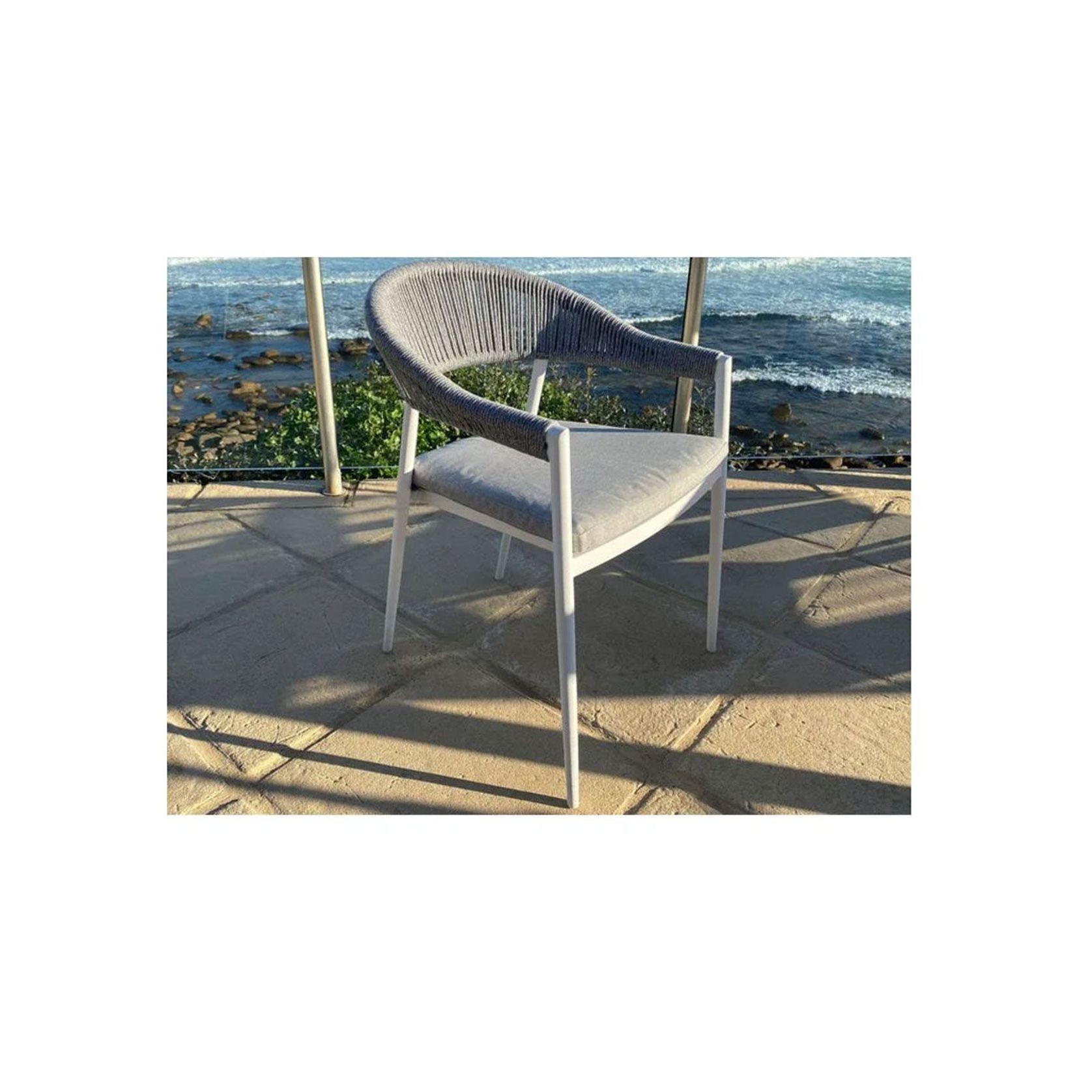 Adele Ceramic Outdoor table with 6 Nivala Chairs gallery detail image