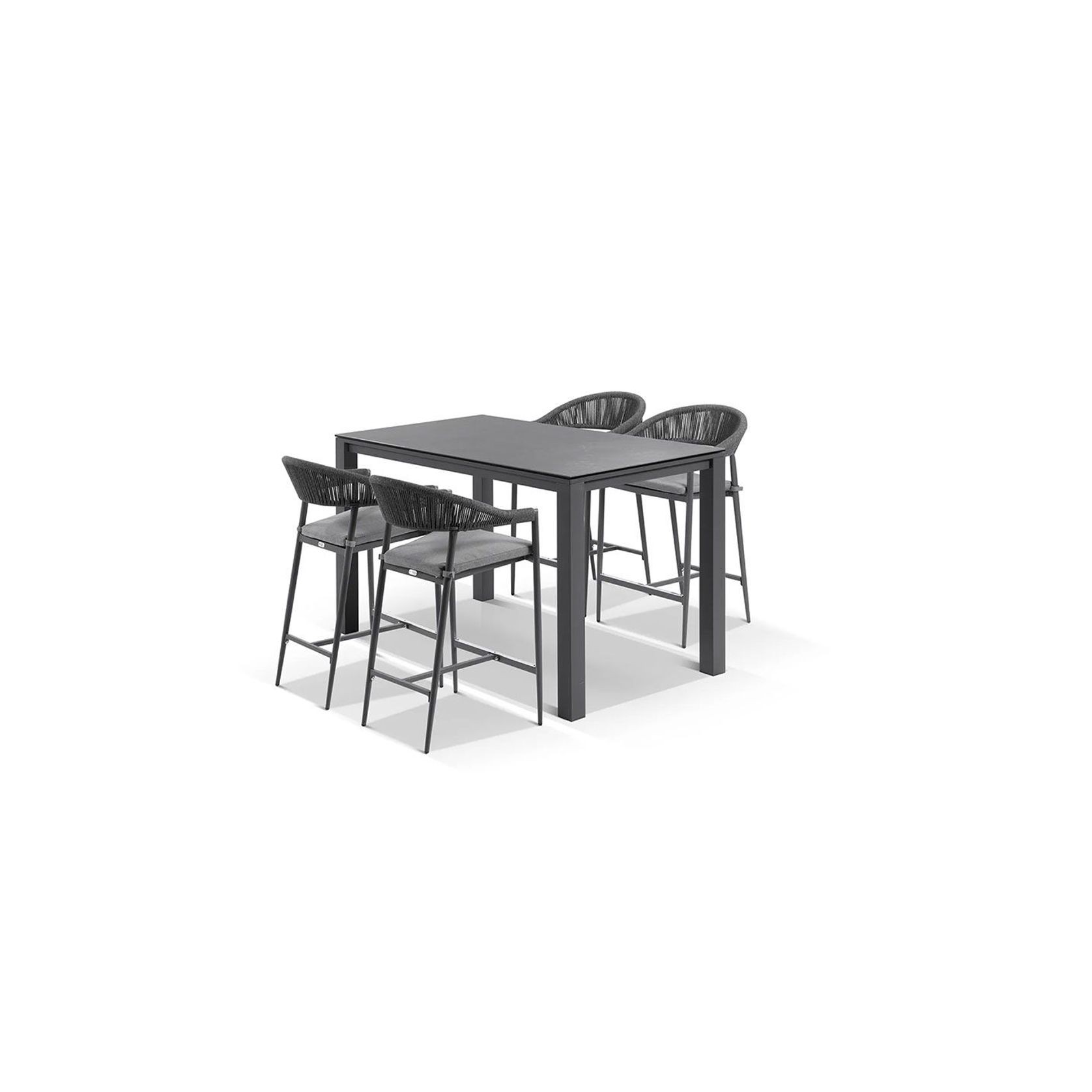 Adele Ceramic Outdoor Bar Table & 4x Nivala Bar Chairs gallery detail image