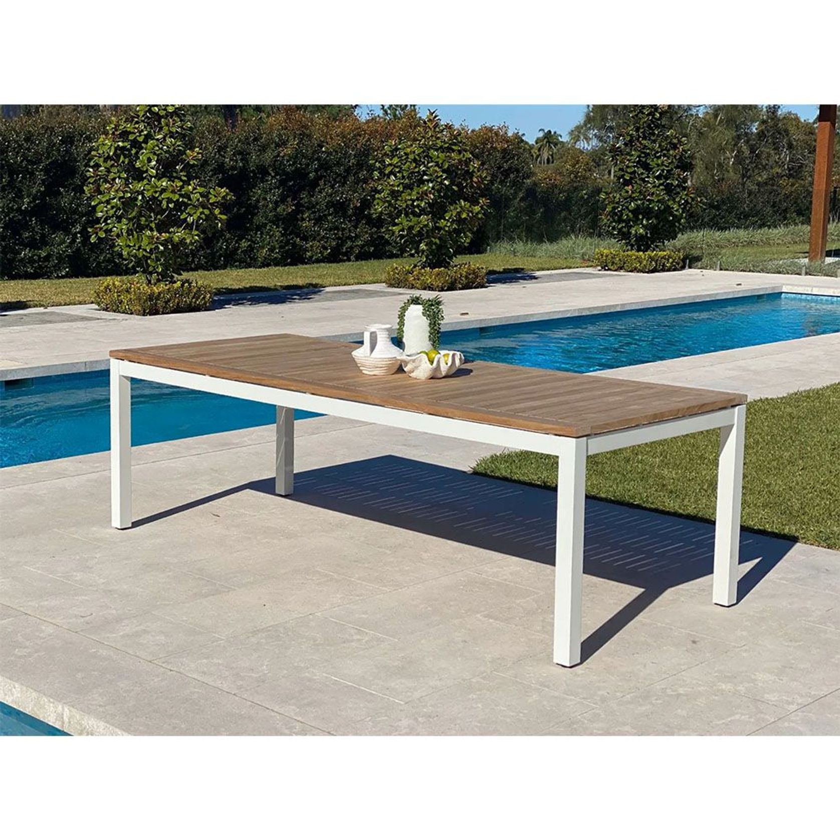 Barcelona Outdoor Table with 8 Sevilla Teak Chairs gallery detail image