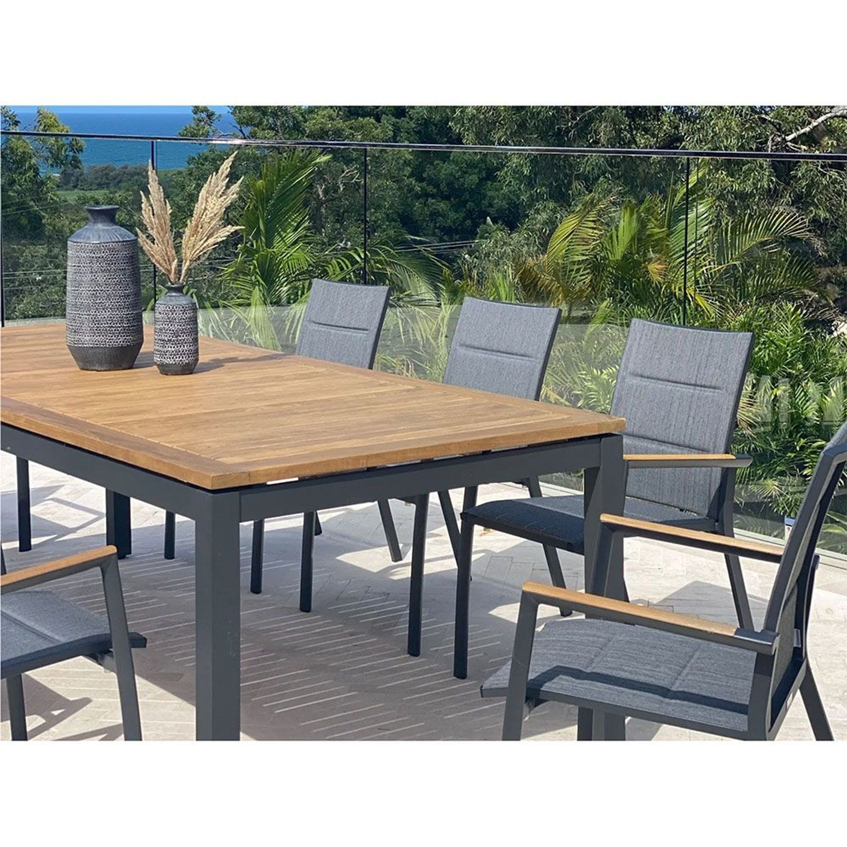 Barcelona Extension Table with 8 Serang Chairs gallery detail image