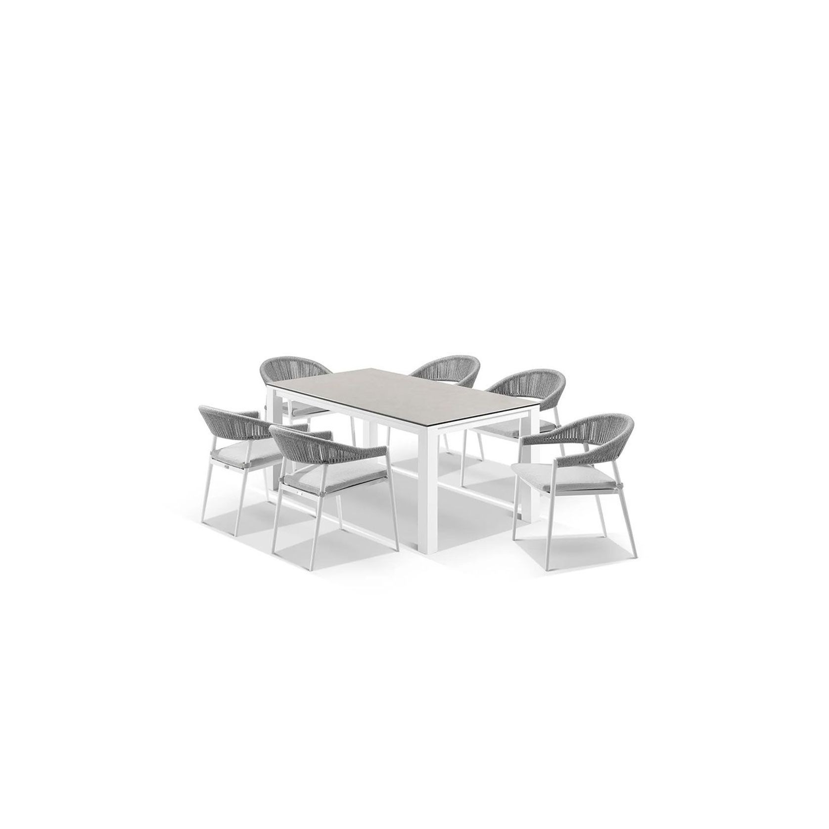 Adele Ceramic Outdoor table with 6 Nivala Chairs gallery detail image