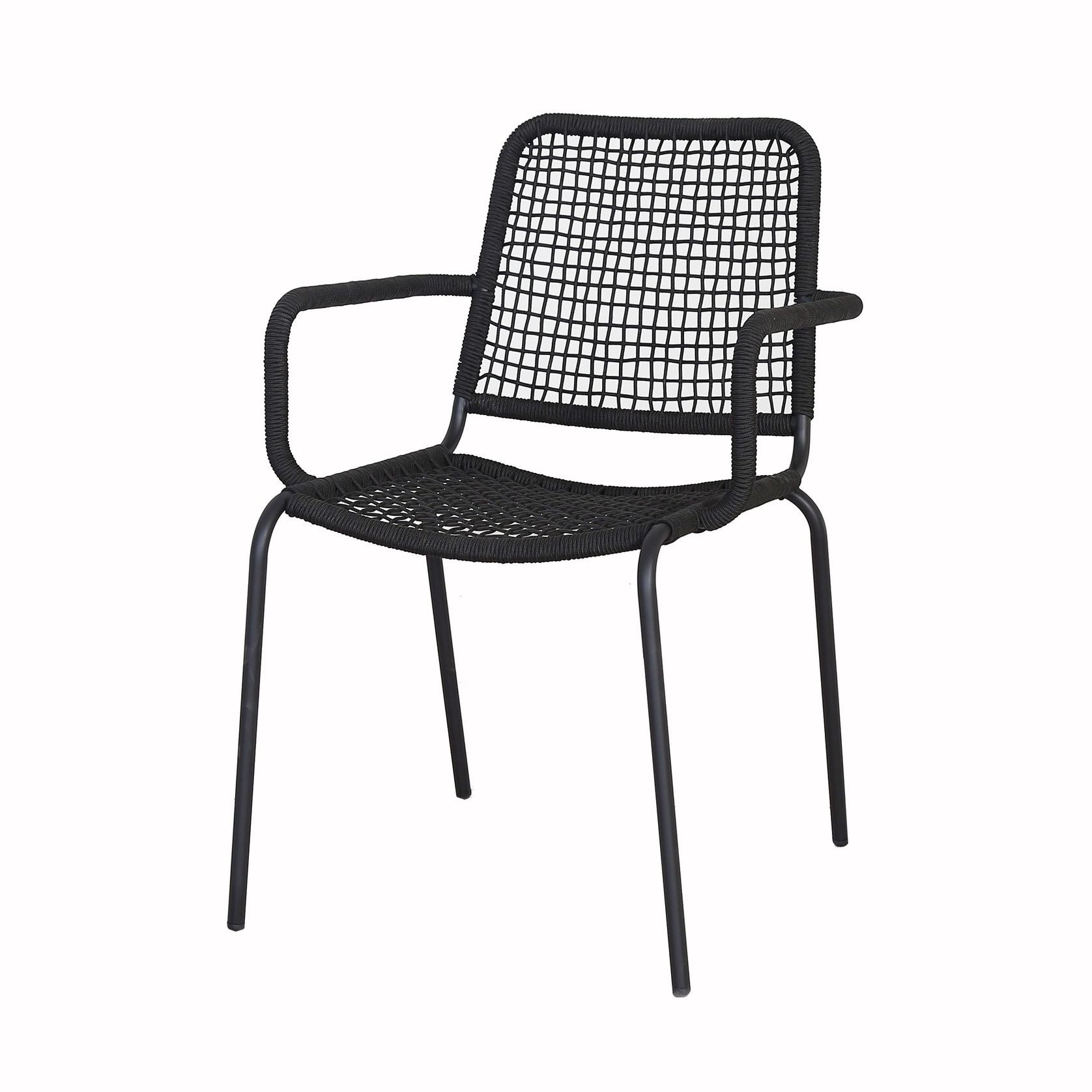 Bahamas Stackable Steel Outdoor Dining Chair | Black gallery detail image