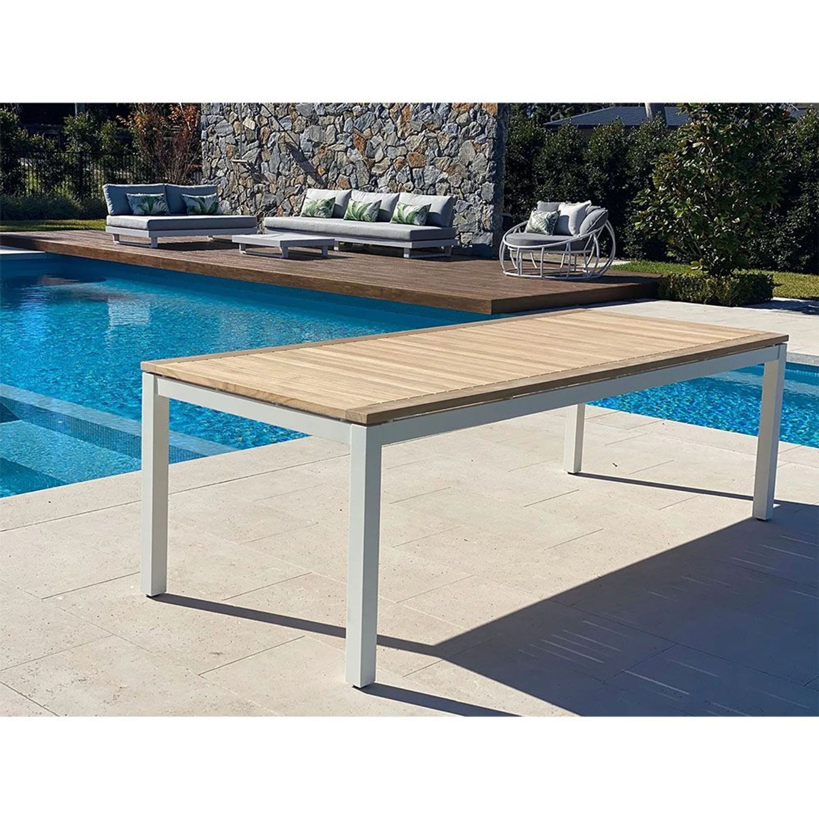 Barcelona Outdoor Table with 8 Serang Chairs gallery detail image