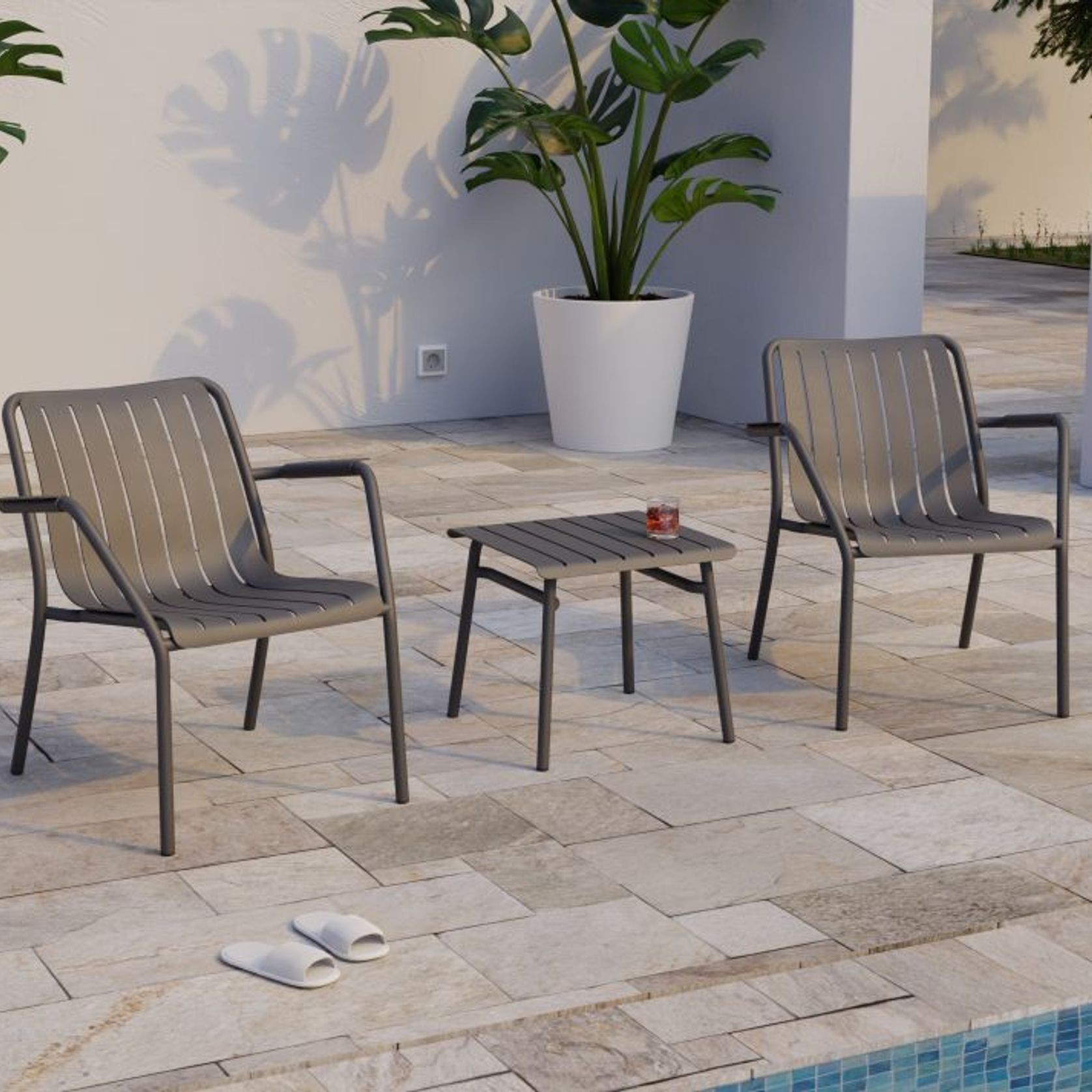 Roku Outdoor Lounge Chair in Matt Charcoal gallery detail image