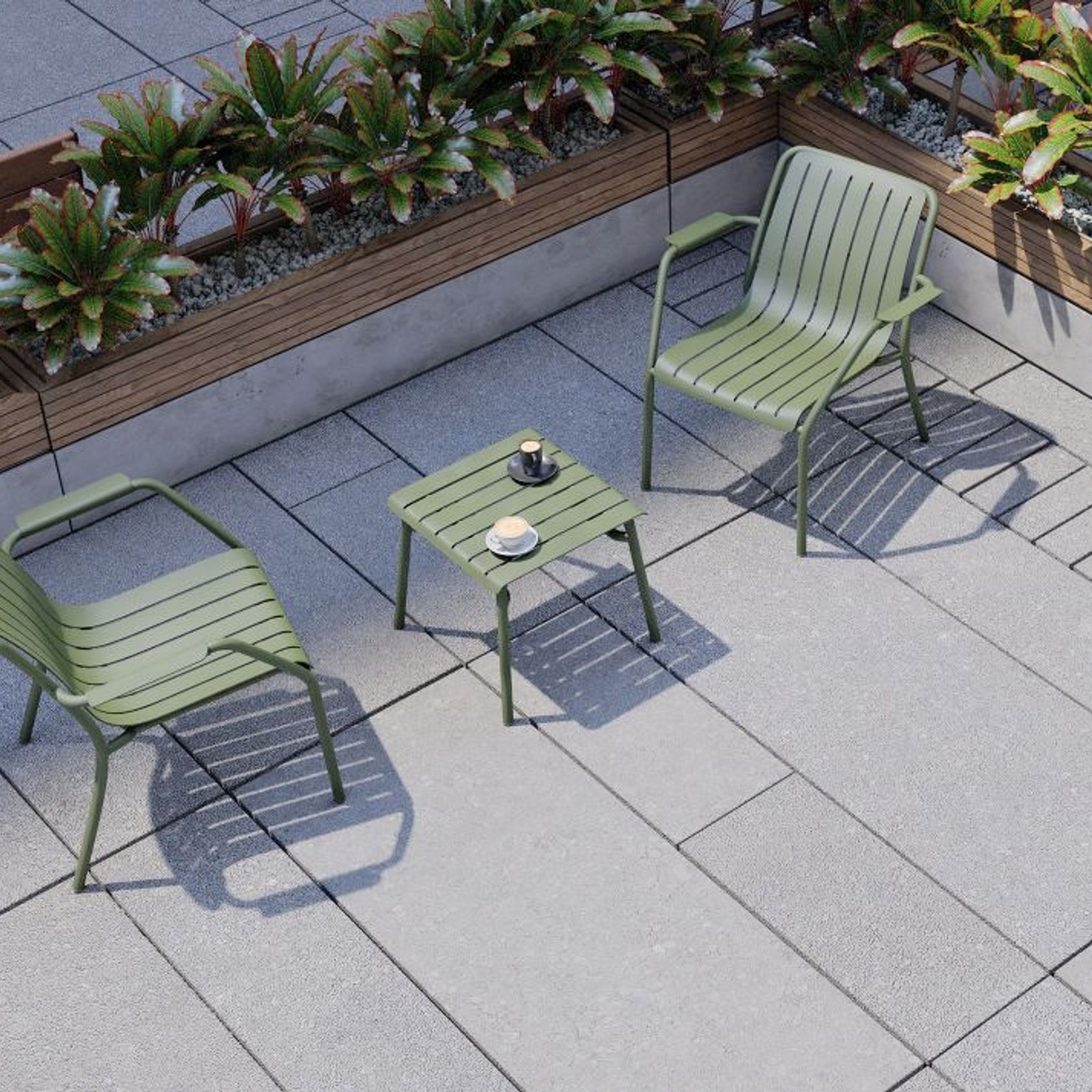 Roku Outdoor Lounge Chair in Matt Eucalyptus Green gallery detail image