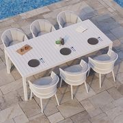 Avila Dining Chair - White - Light Grey Cushion gallery detail image