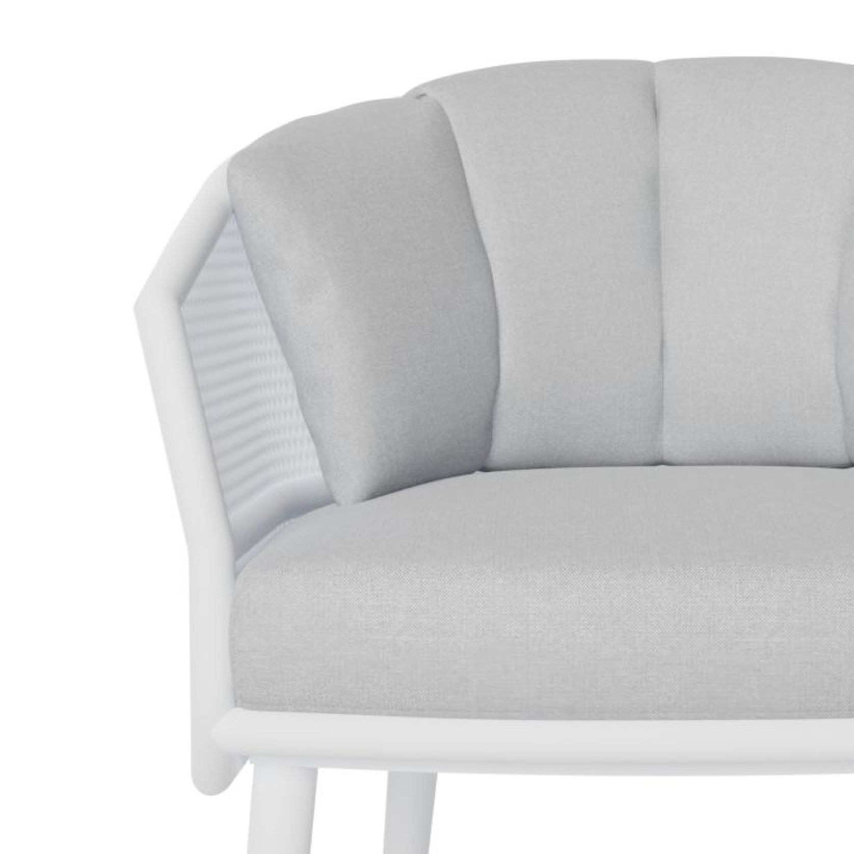 Avila Dining Chair - White - Light Grey Cushion gallery detail image