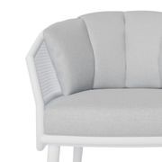 Avila Dining Chair - White - Light Grey Cushion gallery detail image
