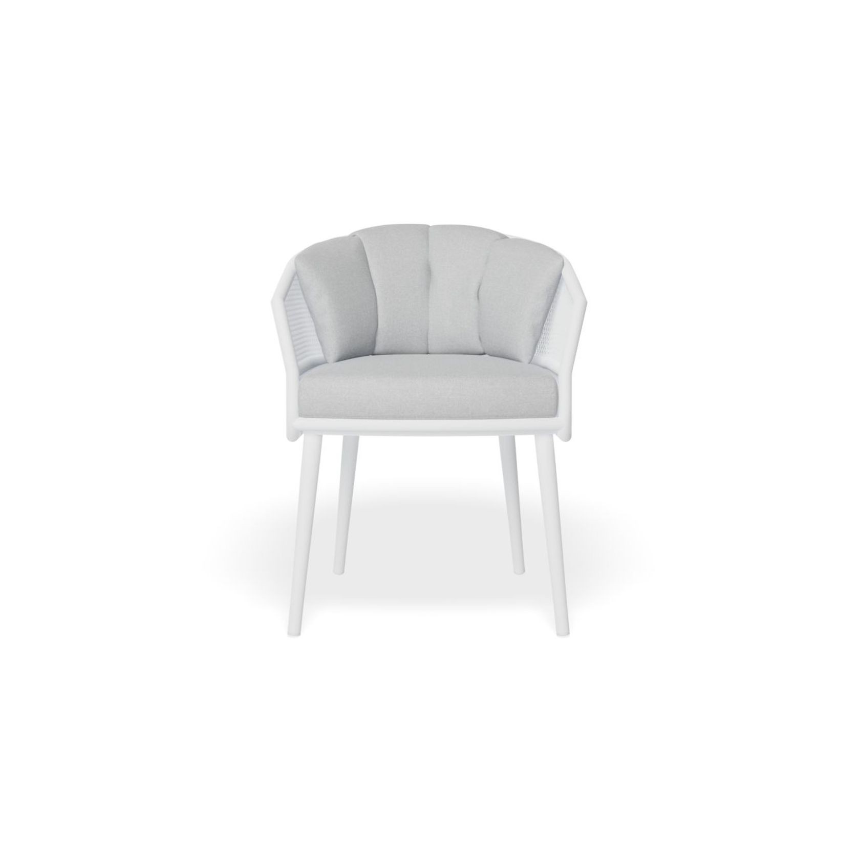 Avila Dining Chair - White - Light Grey Cushion gallery detail image