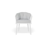 Avila Dining Chair - White - Light Grey Cushion gallery detail image