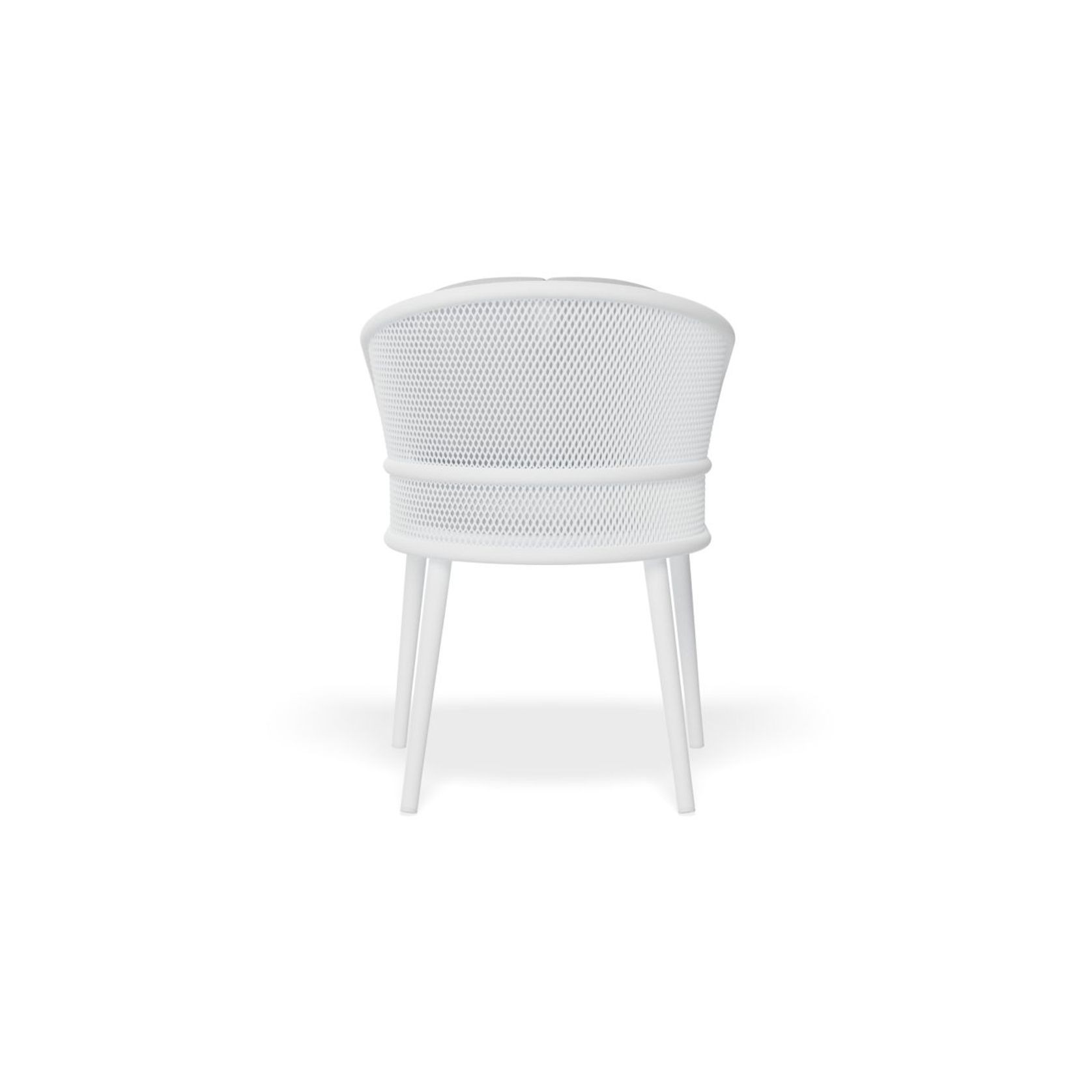 Avila Dining Chair - White - Light Grey Cushion gallery detail image