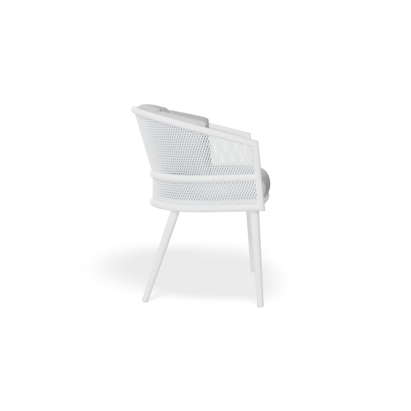 Avila Dining Chair - White - Light Grey Cushion gallery detail image