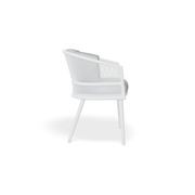 Avila Dining Chair - White - Light Grey Cushion gallery detail image