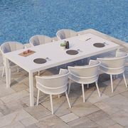 Avila Dining Chair - White - Light Grey Cushion gallery detail image