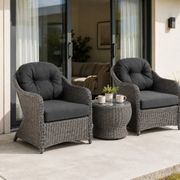 Hampton Rattan Chair Set - Grey gallery detail image
