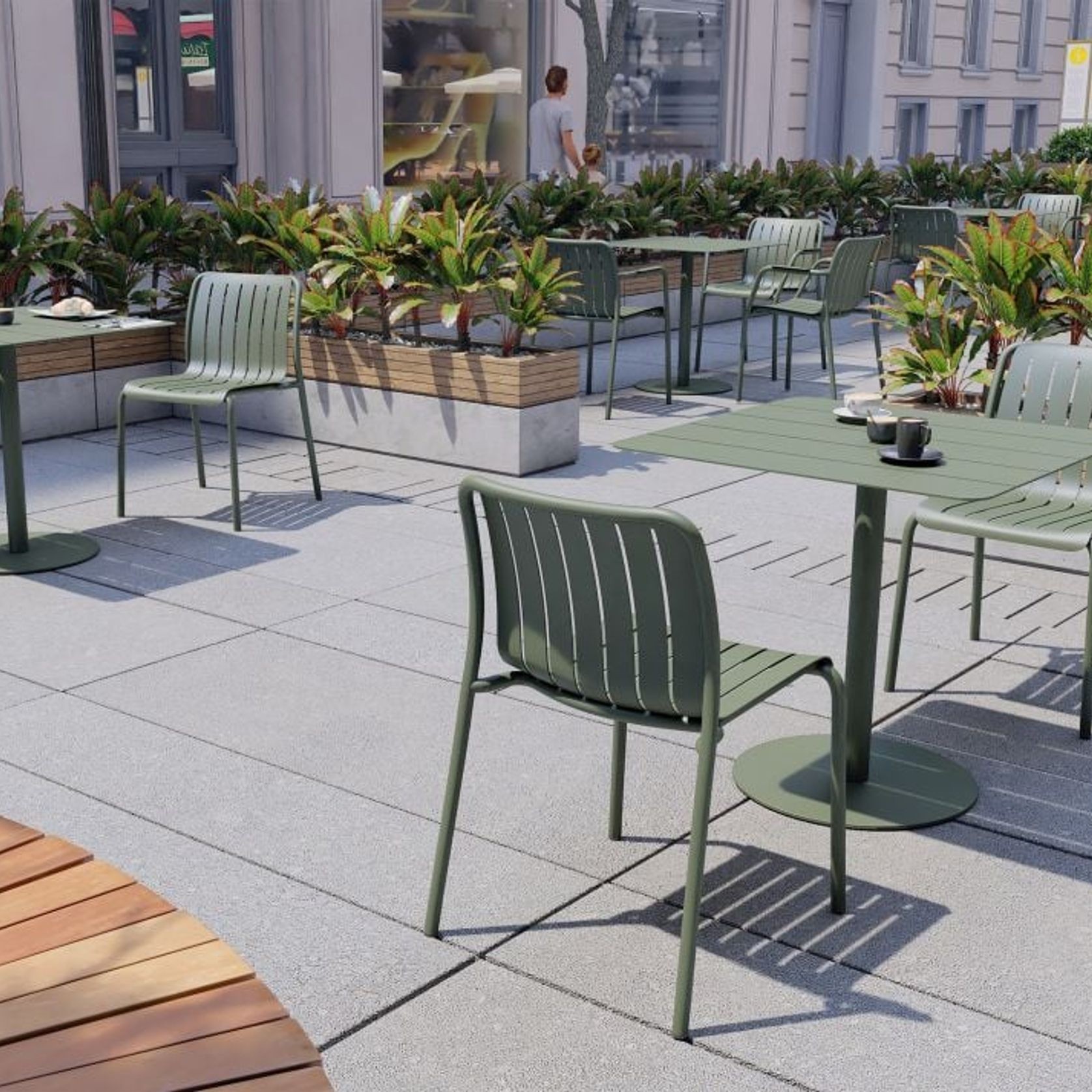Roku Outdoor Dining Chair in Matt Eucalyptus Green gallery detail image