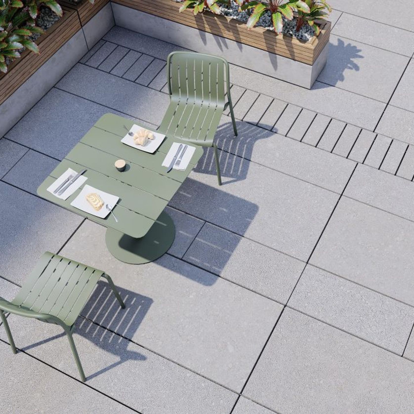 Roku Outdoor Dining Chair in Matt Eucalyptus Green gallery detail image