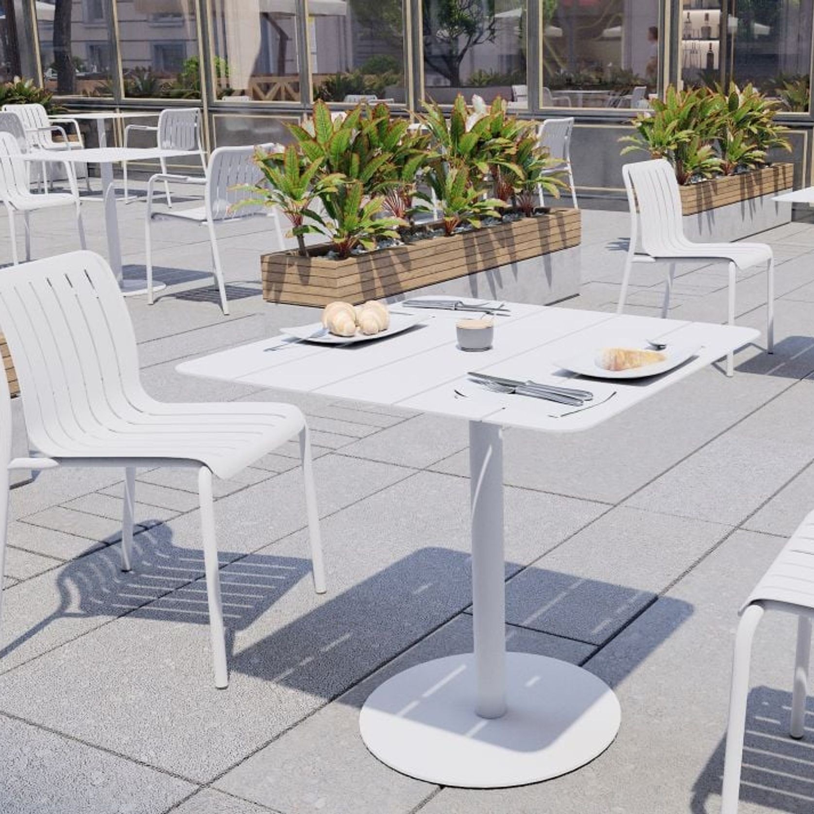 Roku Outdoor Dining Chair in Matt White gallery detail image
