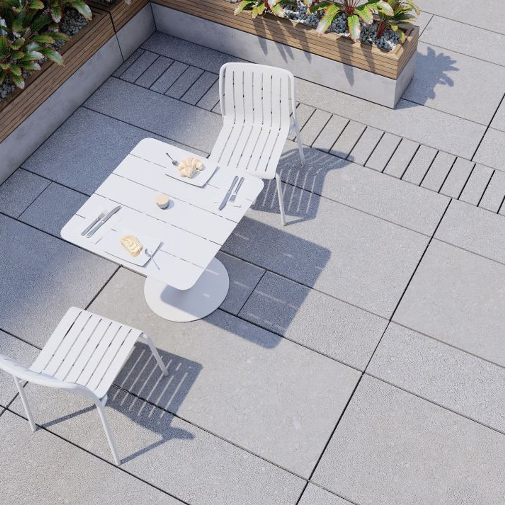 Roku Outdoor Dining Chair in Matt White gallery detail image