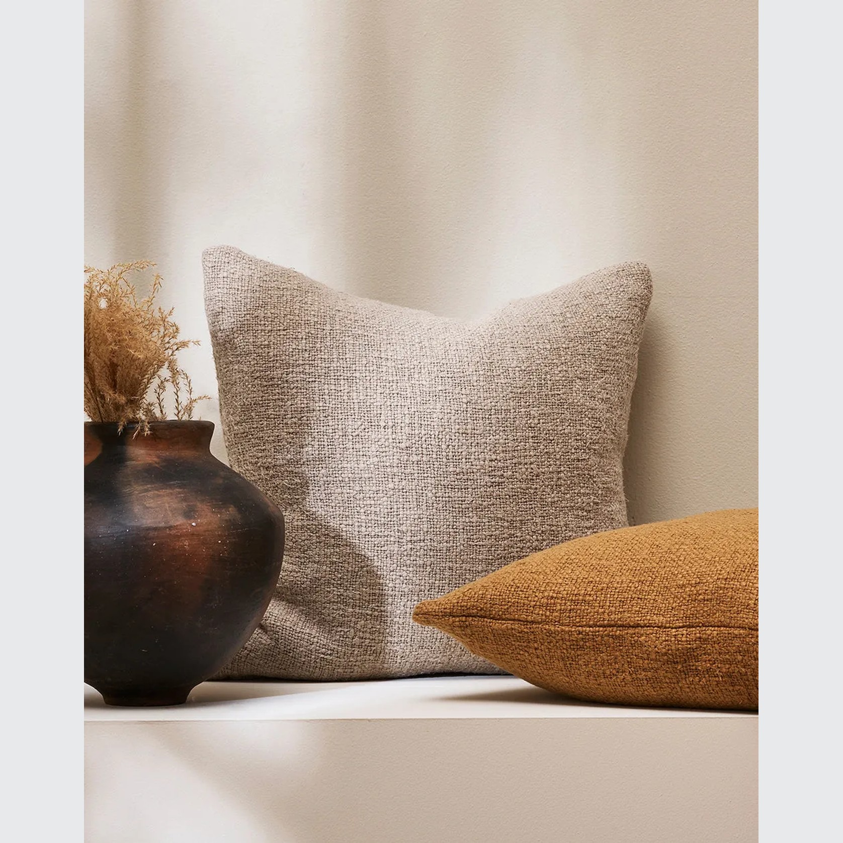 Baya Cyprian Cushion - Pebble | 50 x 50cm gallery detail image