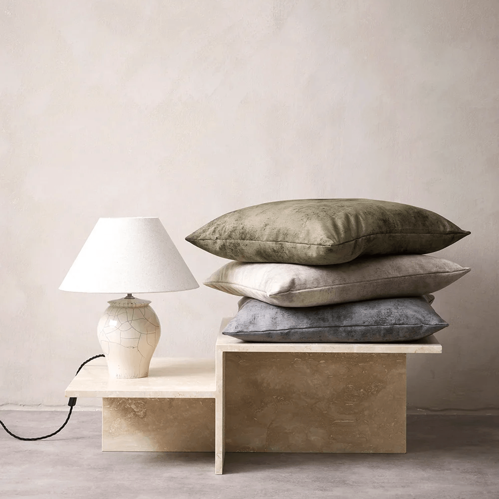 Baya Theo Velvet Cushion - Clover | Large 60 x 60cm gallery detail image