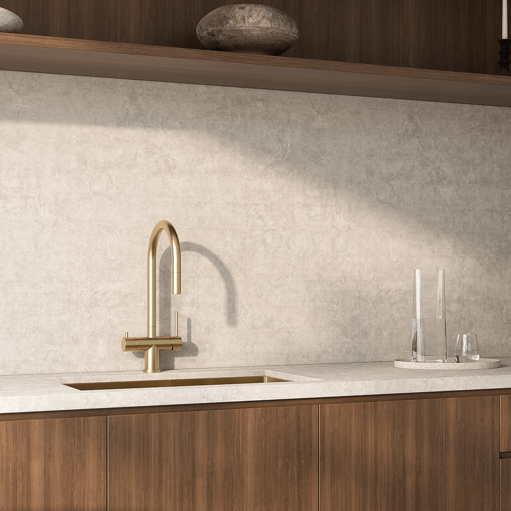 Elysian Commercial Pull-Out Filter Tap | Brushed Brass gallery detail image