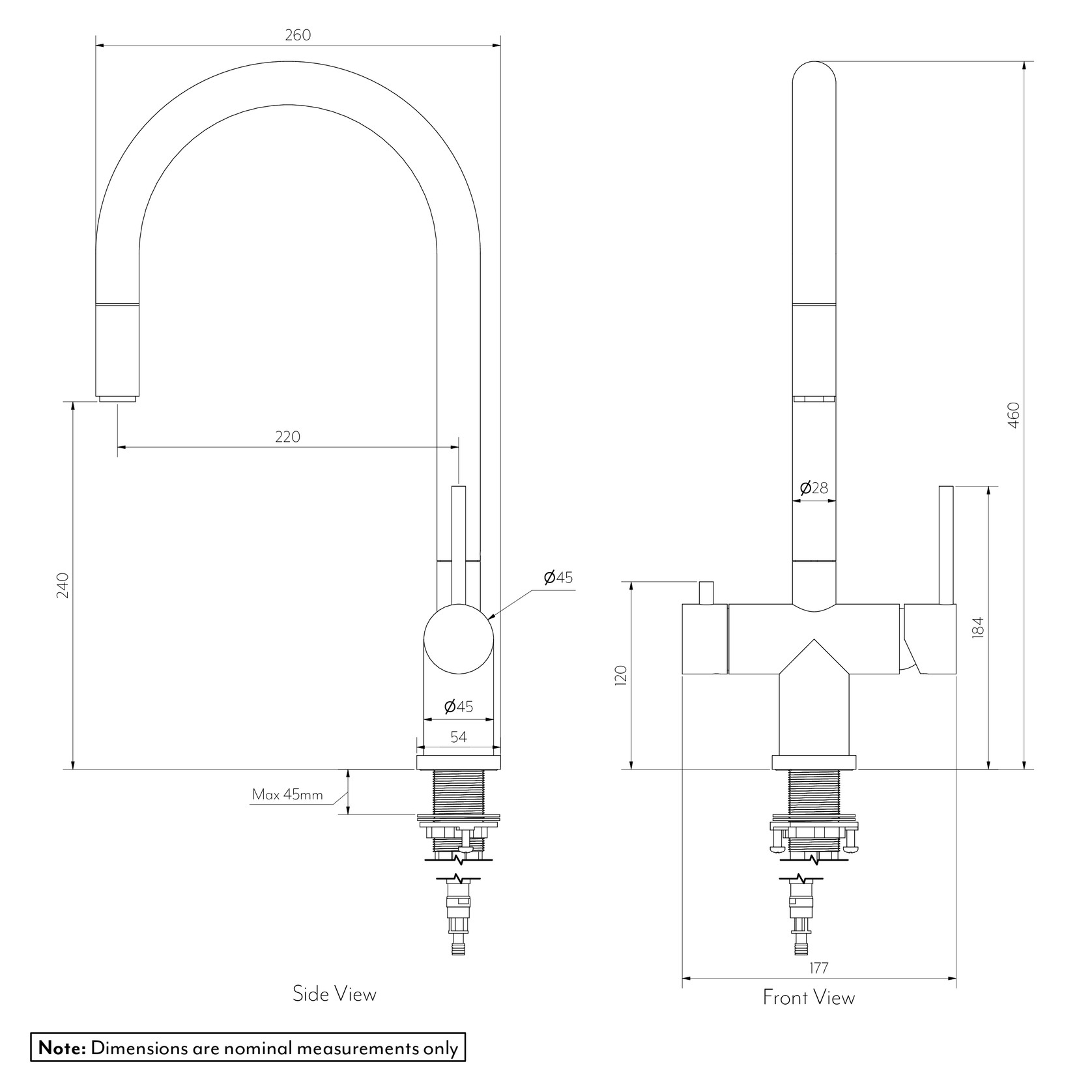 Elysian Commercial Pull-Out Filter Tap | Gunmetal gallery detail image