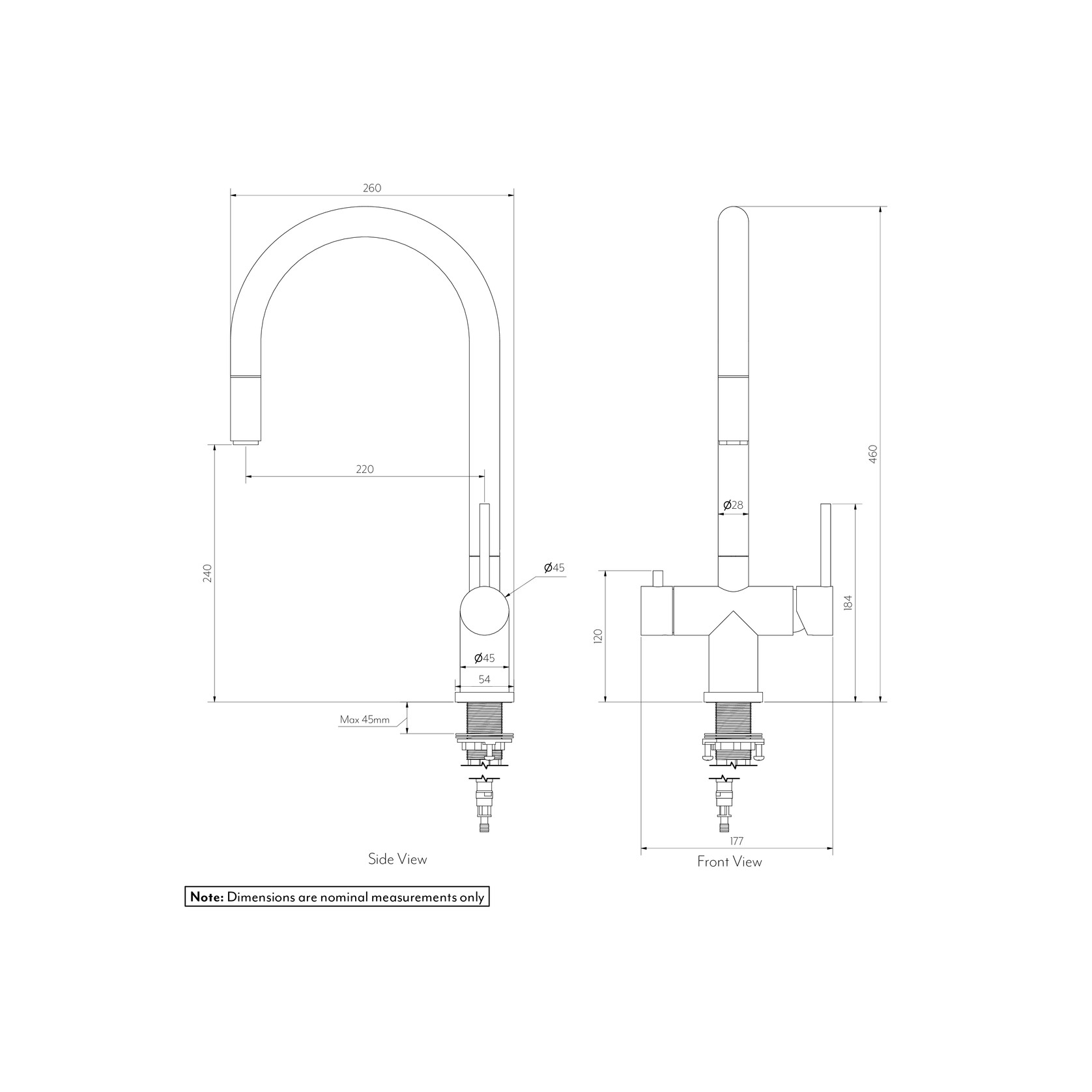 Elysian Commercial Pull-Out Filter Tap Stainless Steel gallery detail image